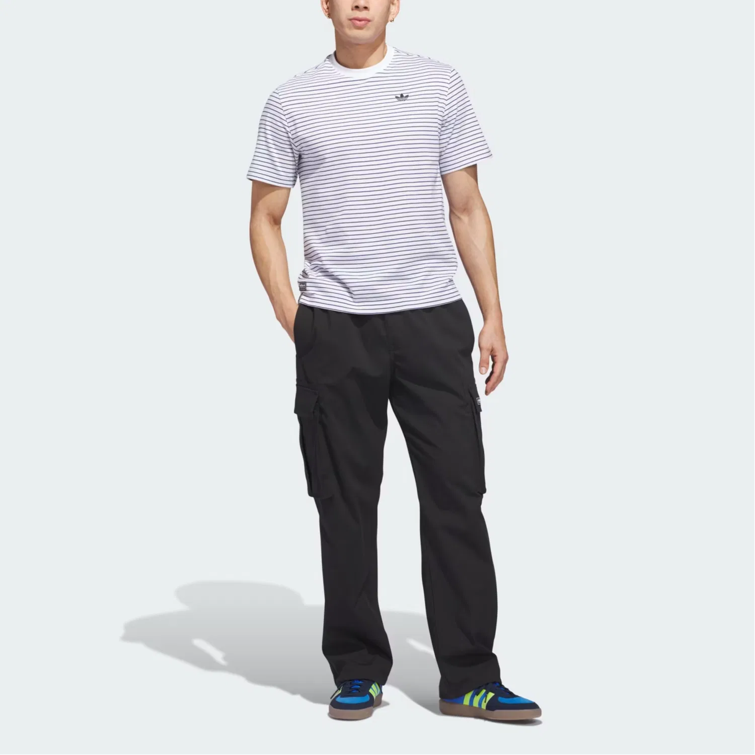 Мужские карго-брюки с многочисленными карманами, черные, Adidas Originals, Black — фото 4