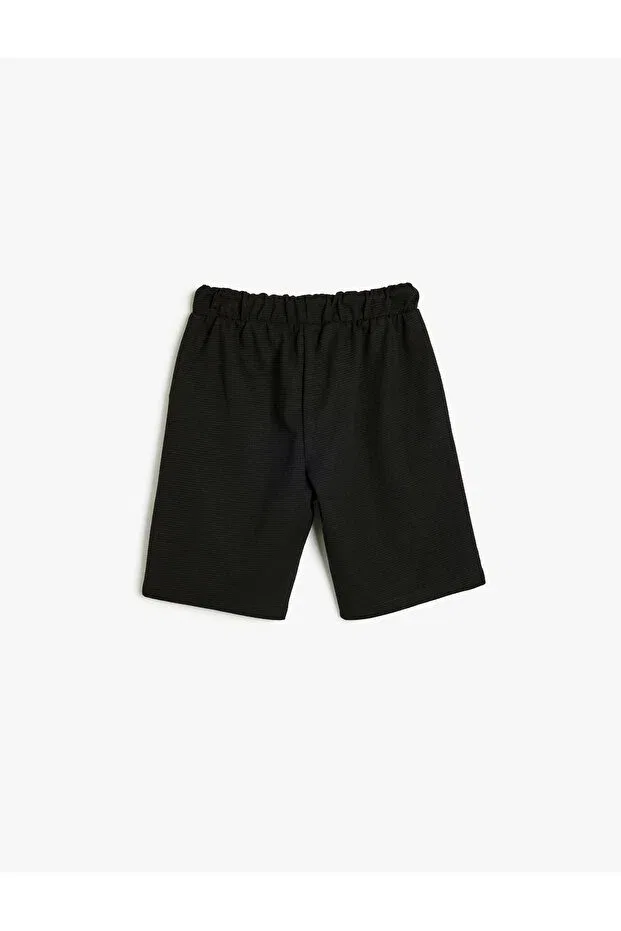 Детские шорты для мальчиков хлопковые Basic Laced Waist Pocket Shorts Koton, Black — фото 2