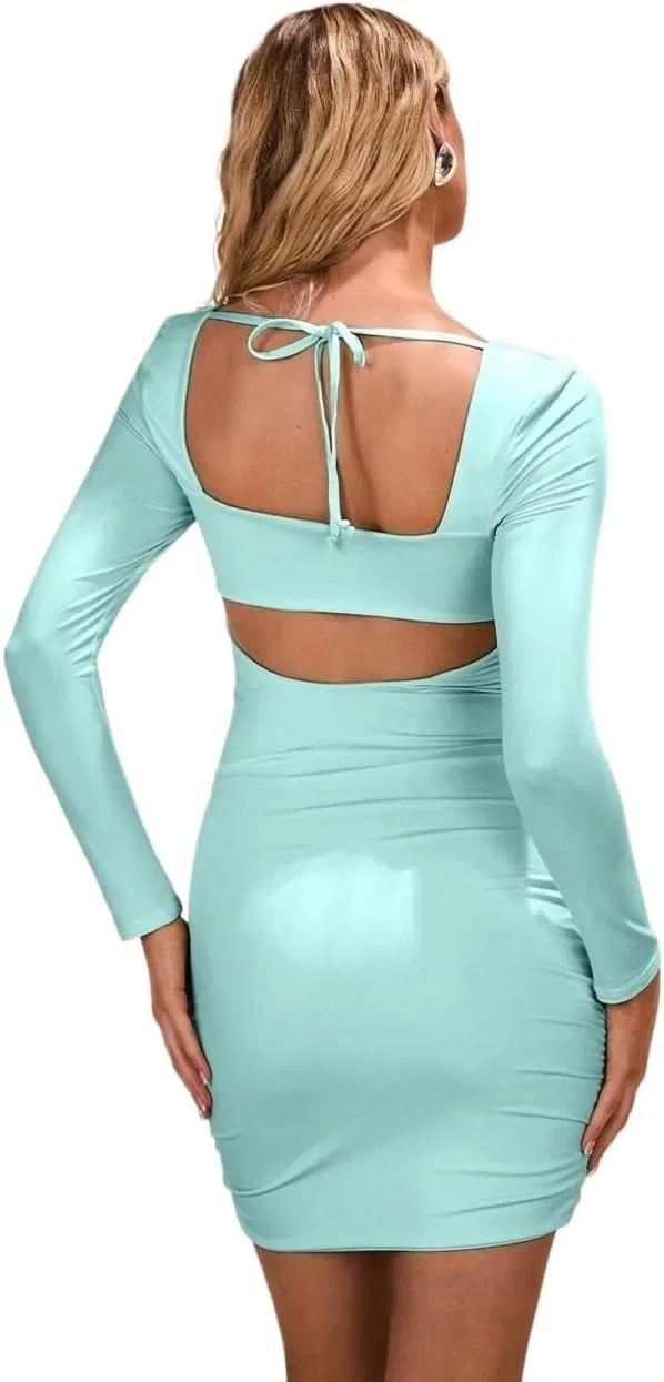 Женское облегающее платье с открытой спиной Bodycon, Blue