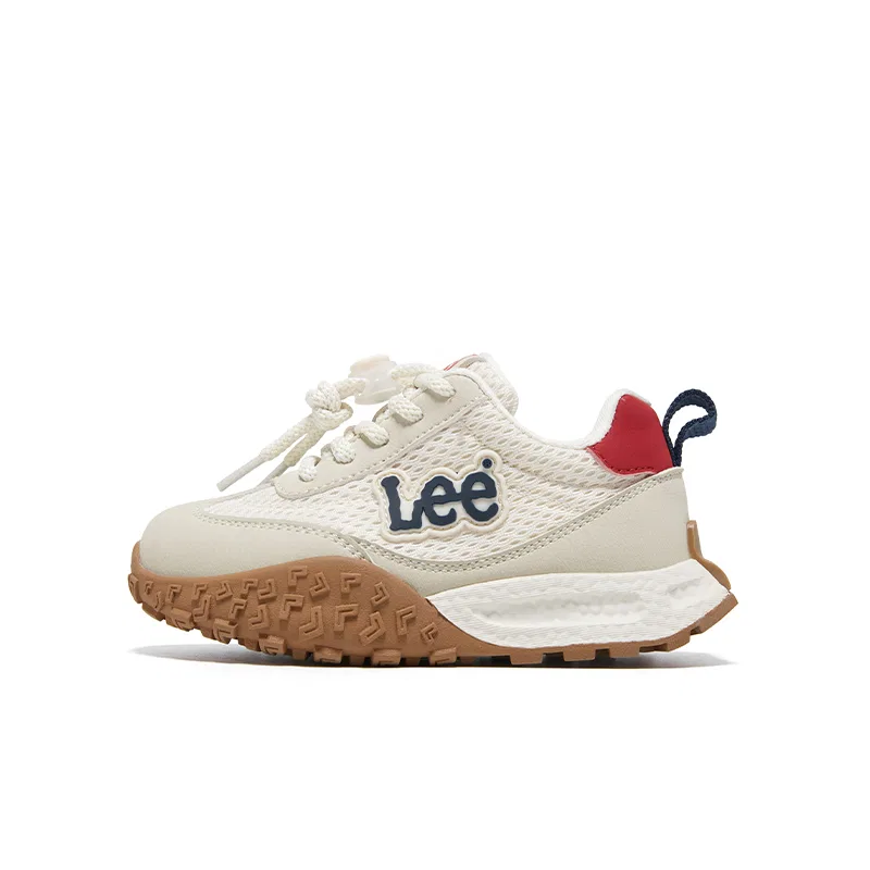 Детские кроссовки с сеткой и синтетической кожей Lee, Beige Blue