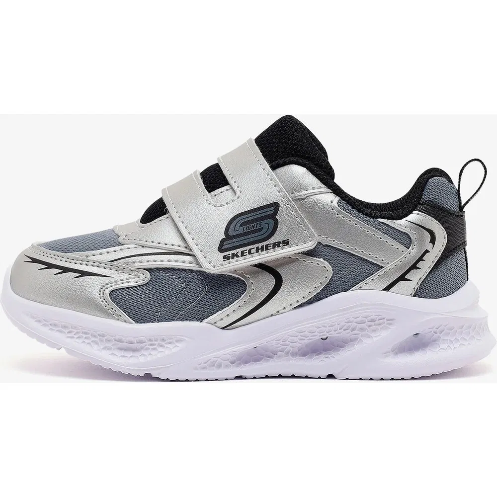 Детские кроссовки для мальчиков с подсветкой Meteor-Lights - Glow Spike, Grey Skechers