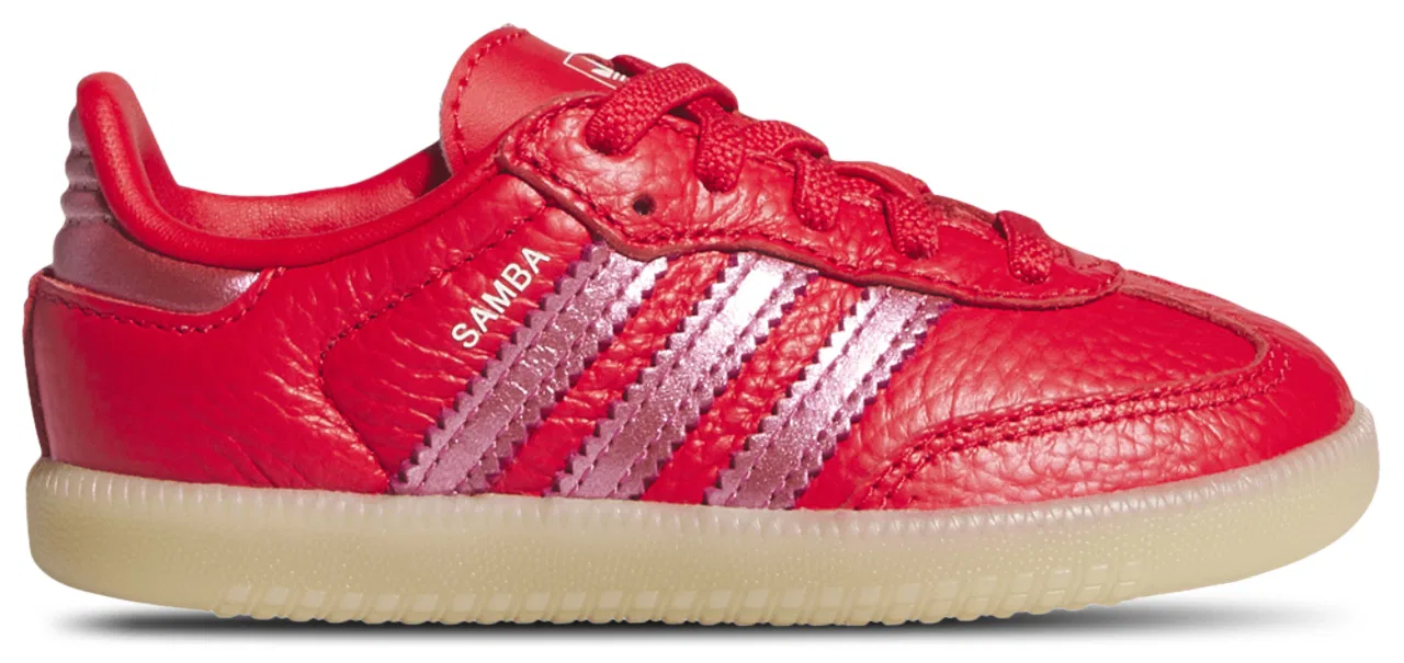 Кеды для девочек Samba Adidas, цвет White/Metallic Red/Gum