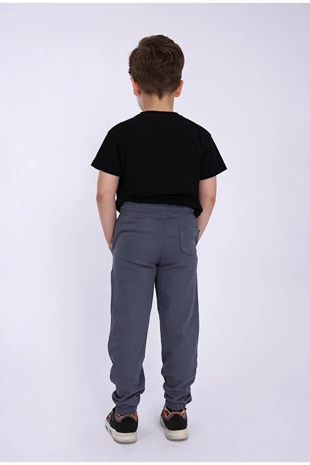 Детские брюки для девочек с эластичным поясом Myrab Denim, Anthracite — фото 4