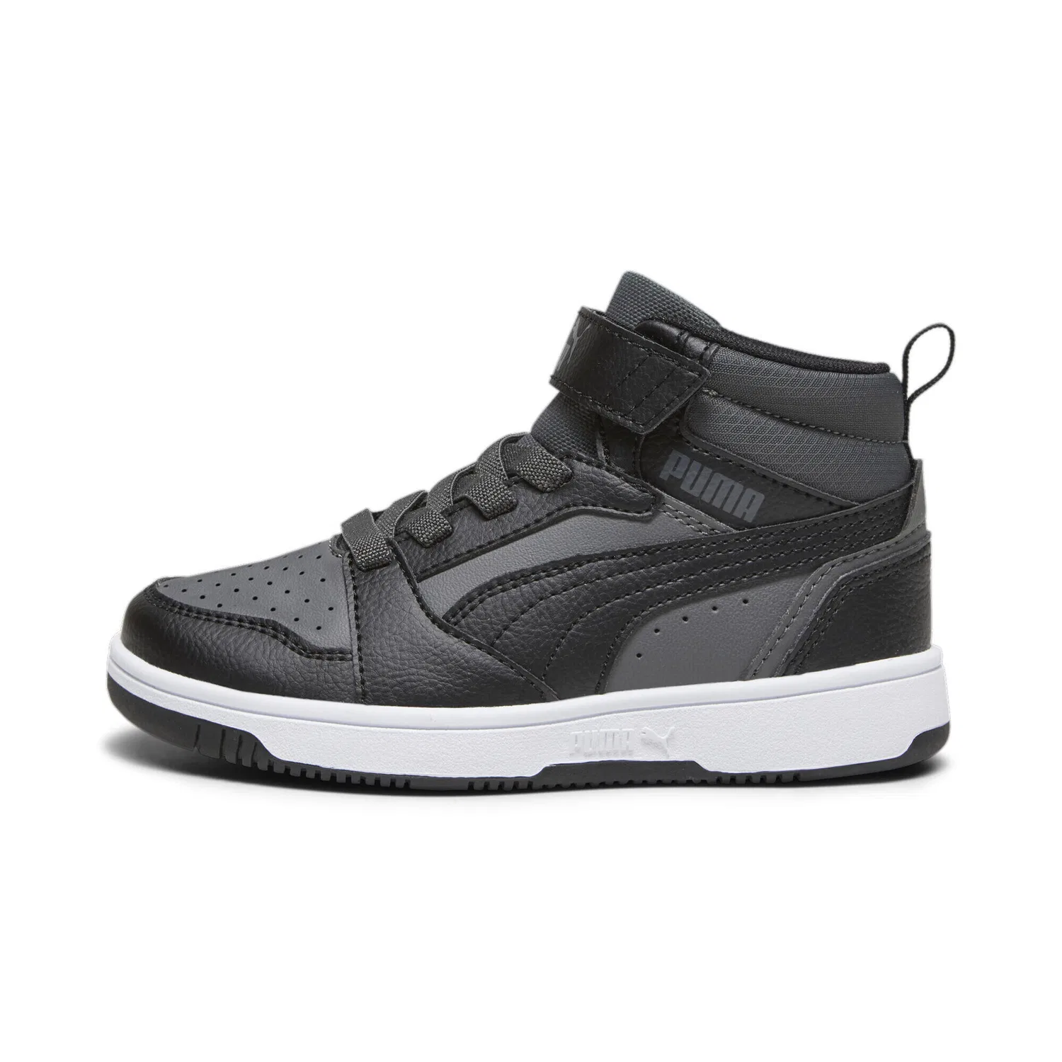 Детские кроссовки с высоким берцем Rebound V6 Mid WTR Puma, Schwarz Weiss Schwarz — фото 3