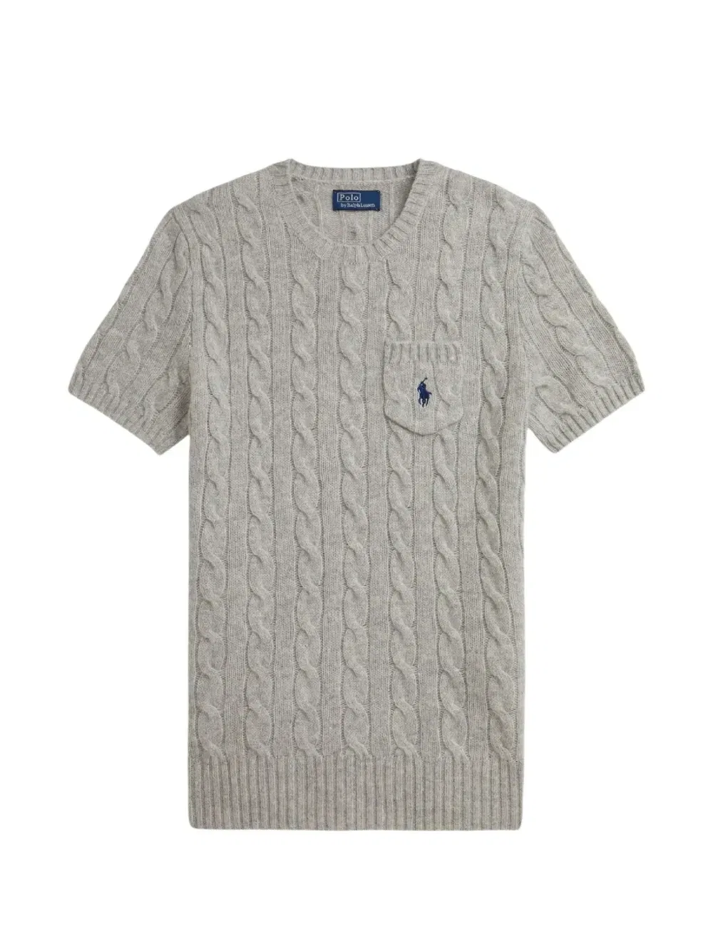 Вязаный джемпер с карманом на груди Polo Ralph Lauren, серый