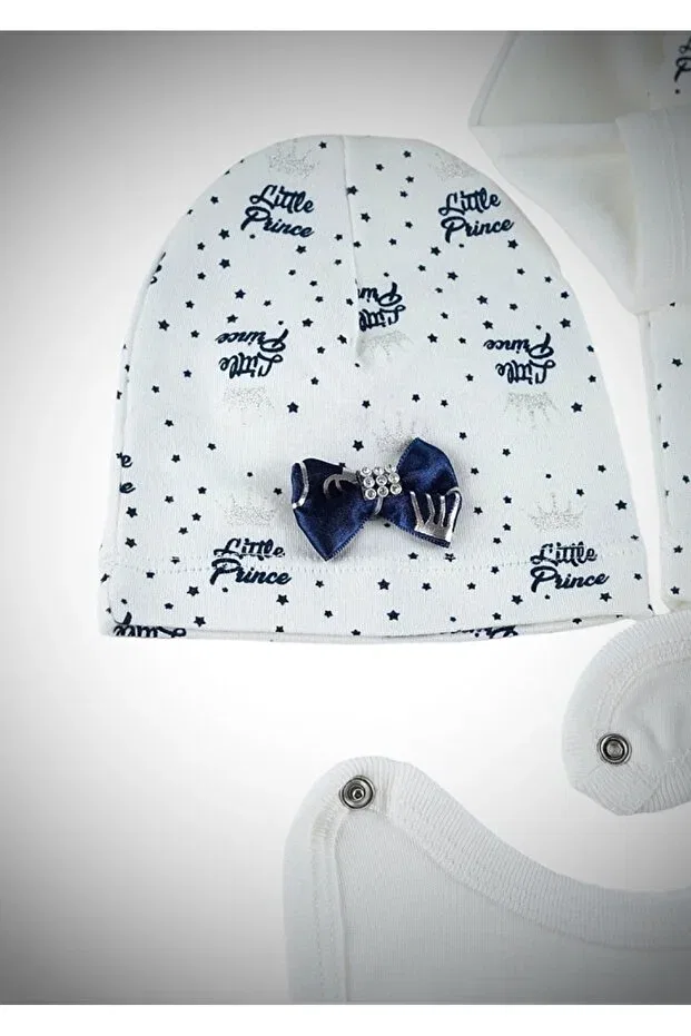 Детское боди-комплект с вышивкой Prince, Babyim, Navy Blue — фото 3