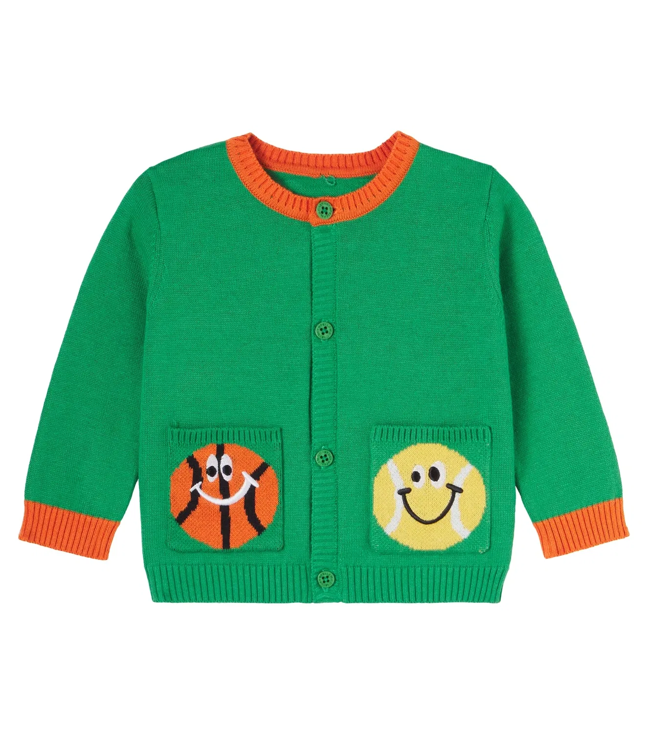 Детский кардиган с вышивкой Stella Mccartney Kids, зеленый