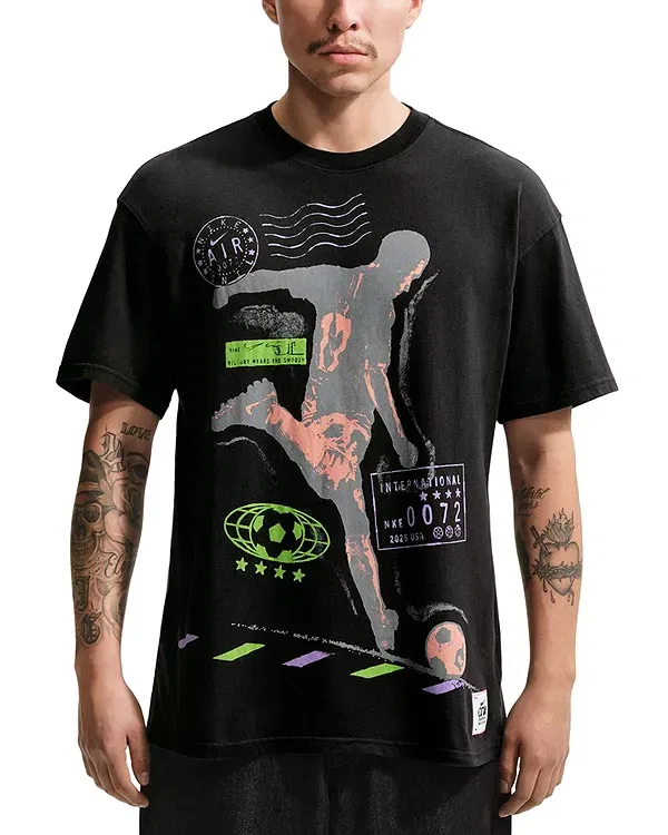 Мужская футболка с принтом Sportswear Soccer Graphic Tee Nike, черный
