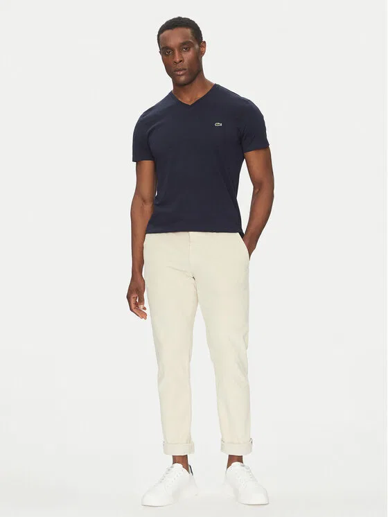 Футболка Lacoste Regular Fit с V-образным вырезом, темно-синий — фото 2