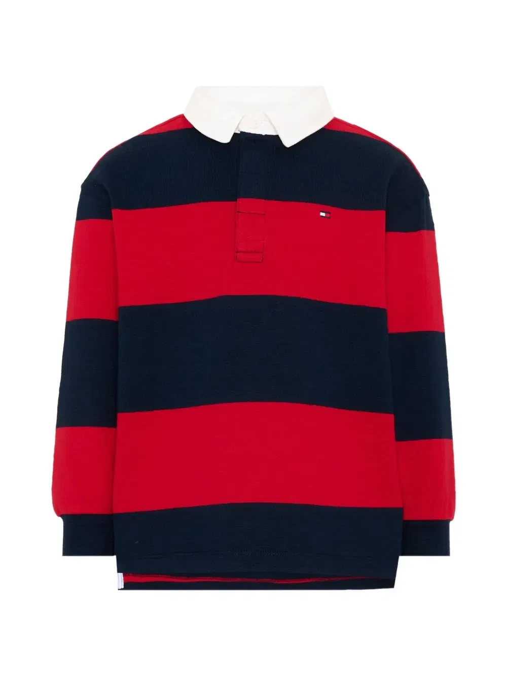 Полосатая рубашка-поло с длинным рукавом Tommy Hilfiger Junior, красный