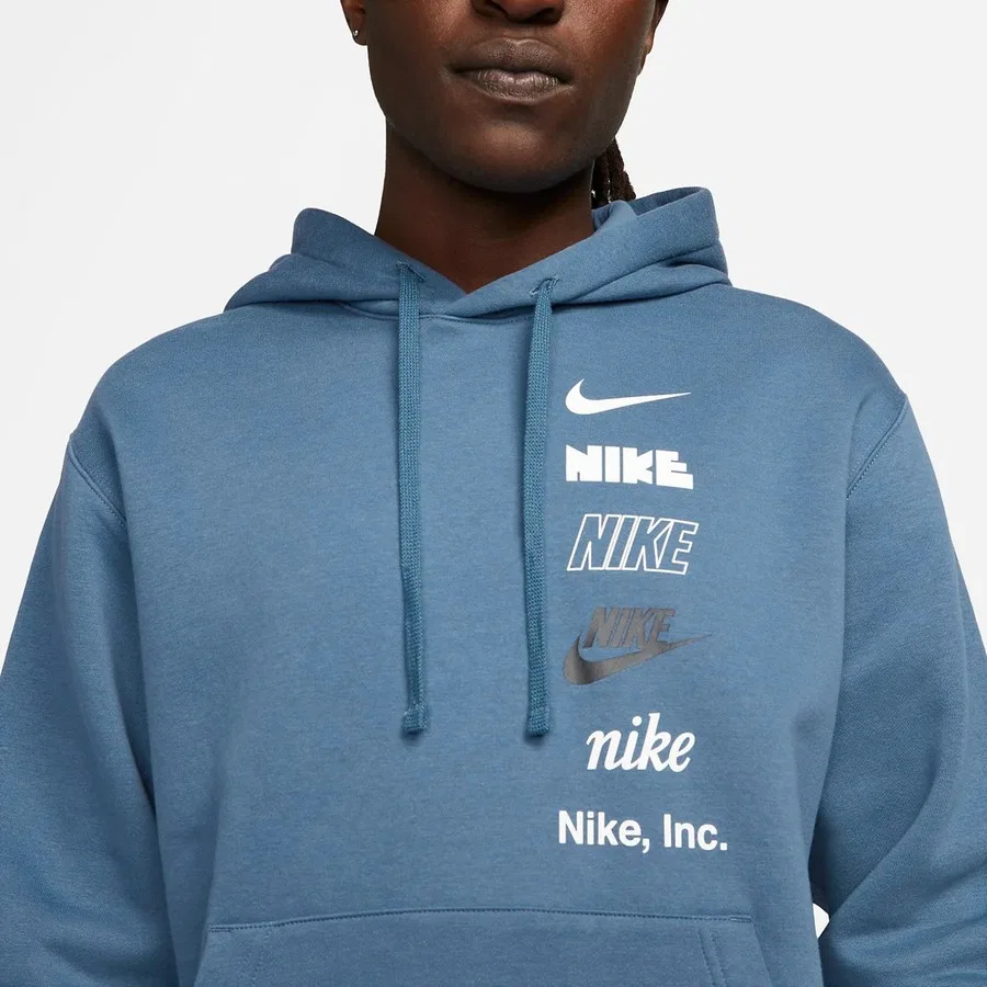 Мужской капюшоновый свитшот с длинным рукавом Nike Nk Clup, Синий