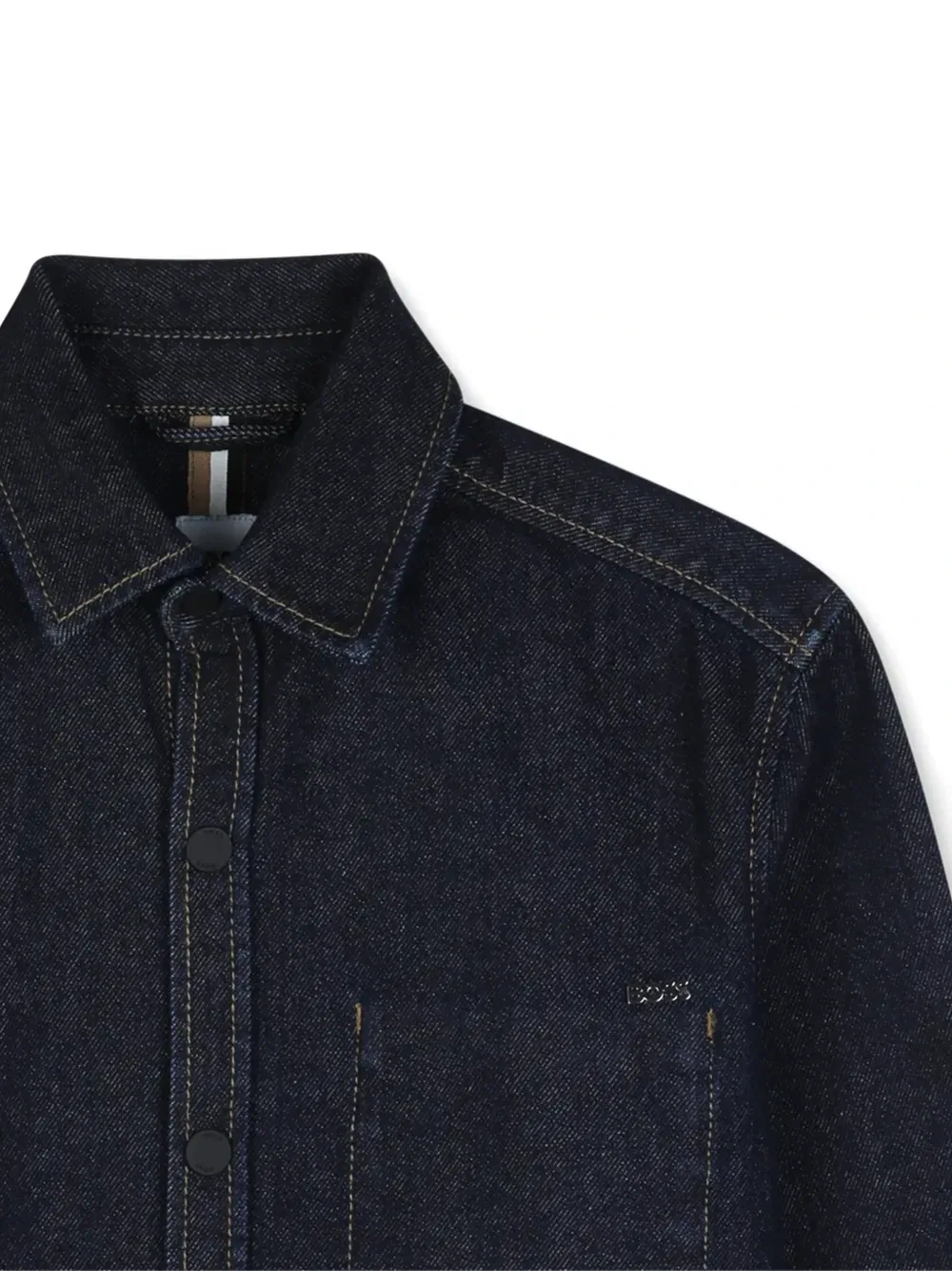 Джинсовая рубашка с длинными рукавами Boss Kidswear, синий — фото 3