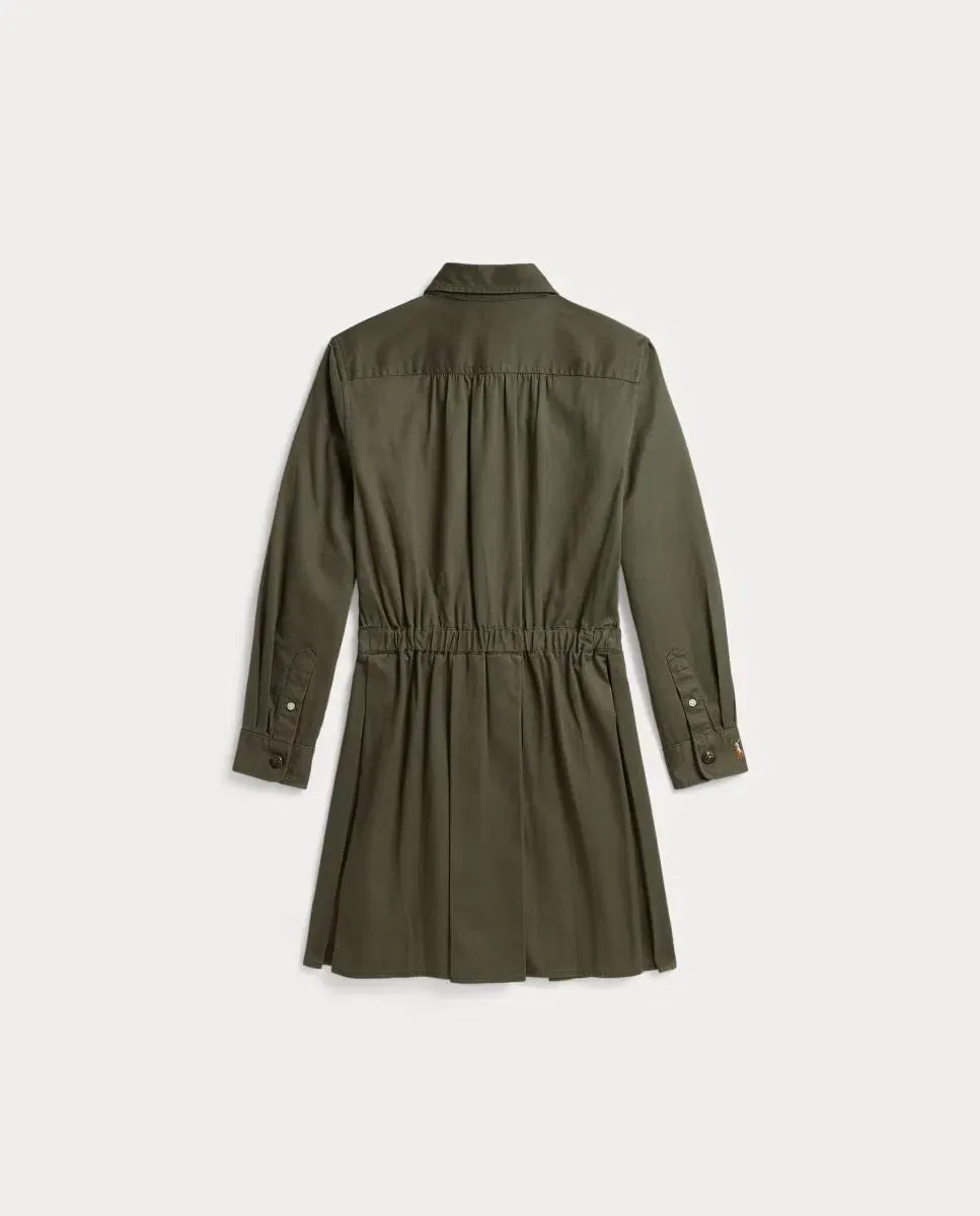 Детское платье для девочек хлопковое Polo Ralph Lauren, Verde Militar — фото 2