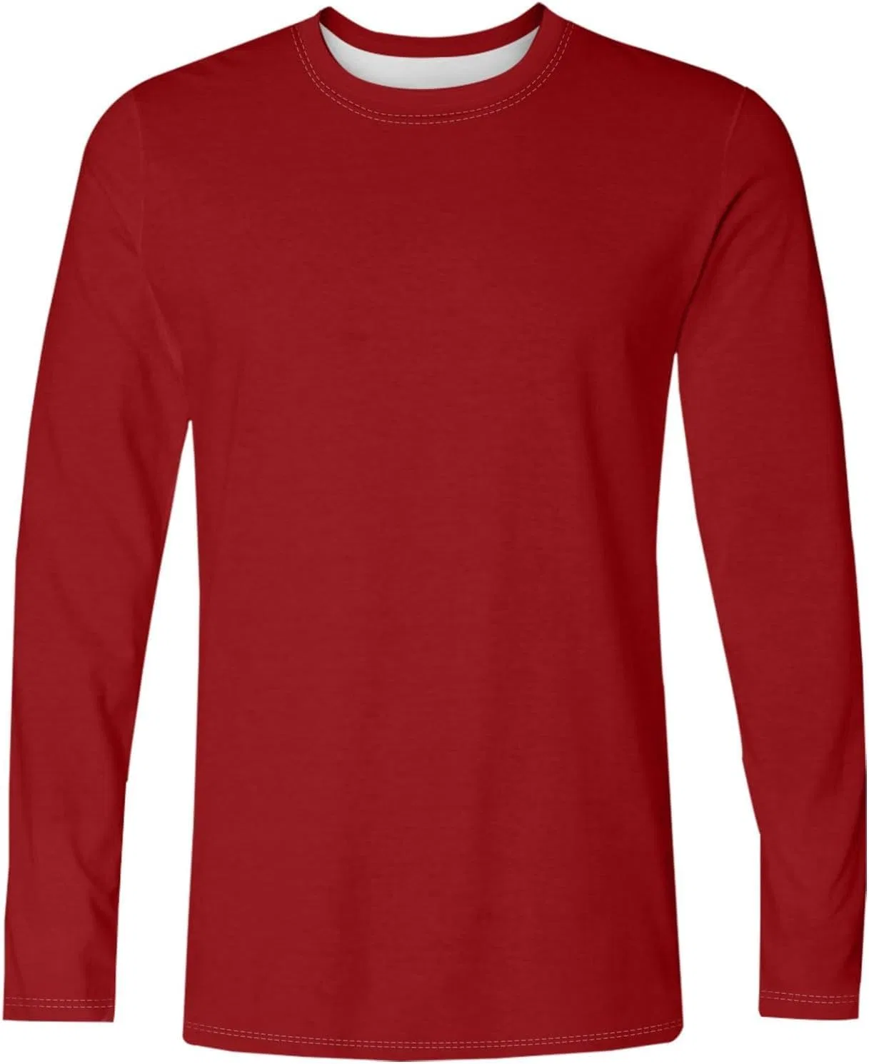 Мужская длинная футболка с воротником-поло Henley Long Sleeve, Red — фото 3