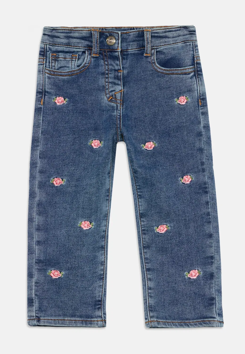 Рикамо - джинсовые шорты Monnalisa, Blu Stone Denim — фото 3