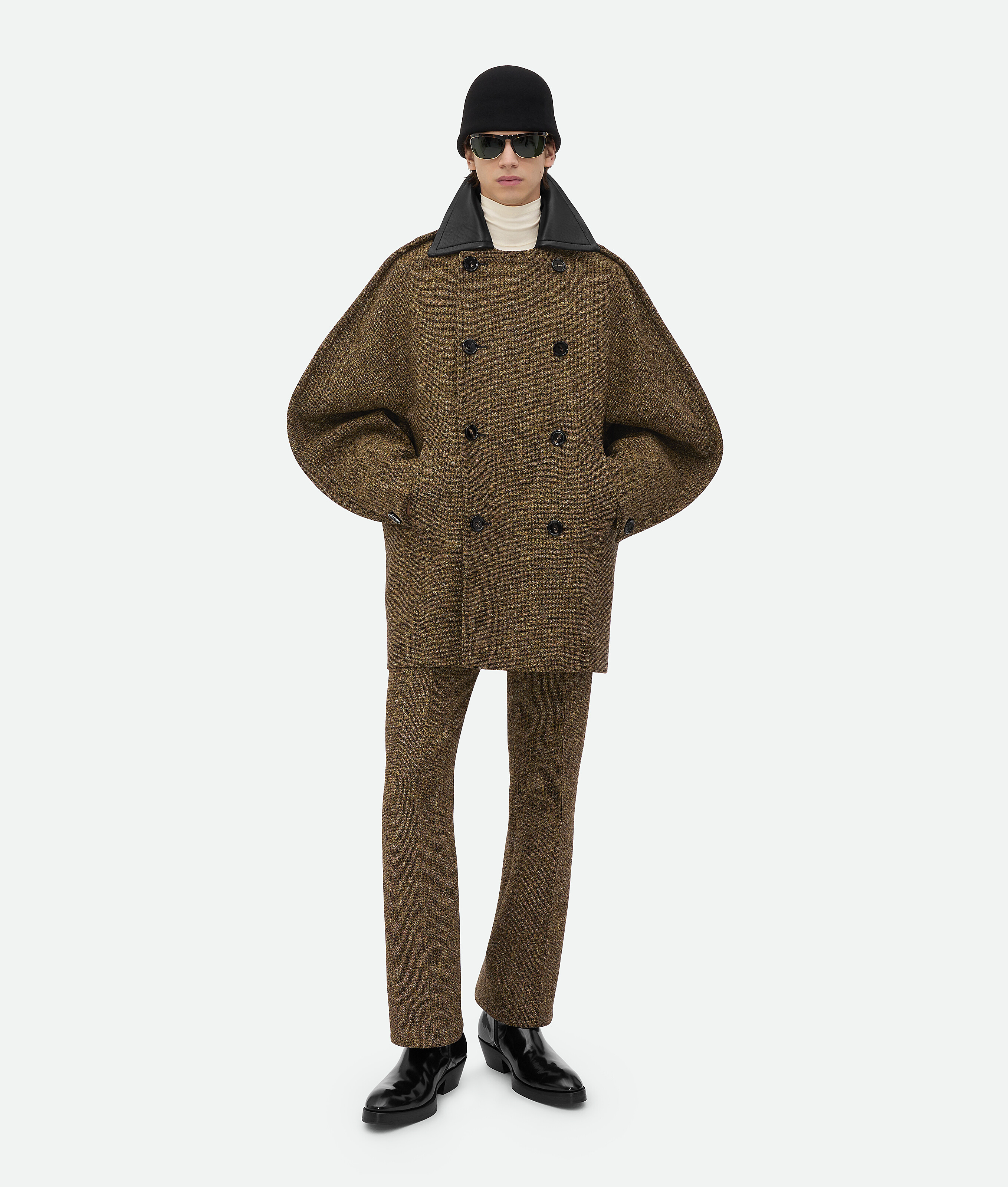 

Двойное пальто из плотного хлопка фризе Bottega Veneta
