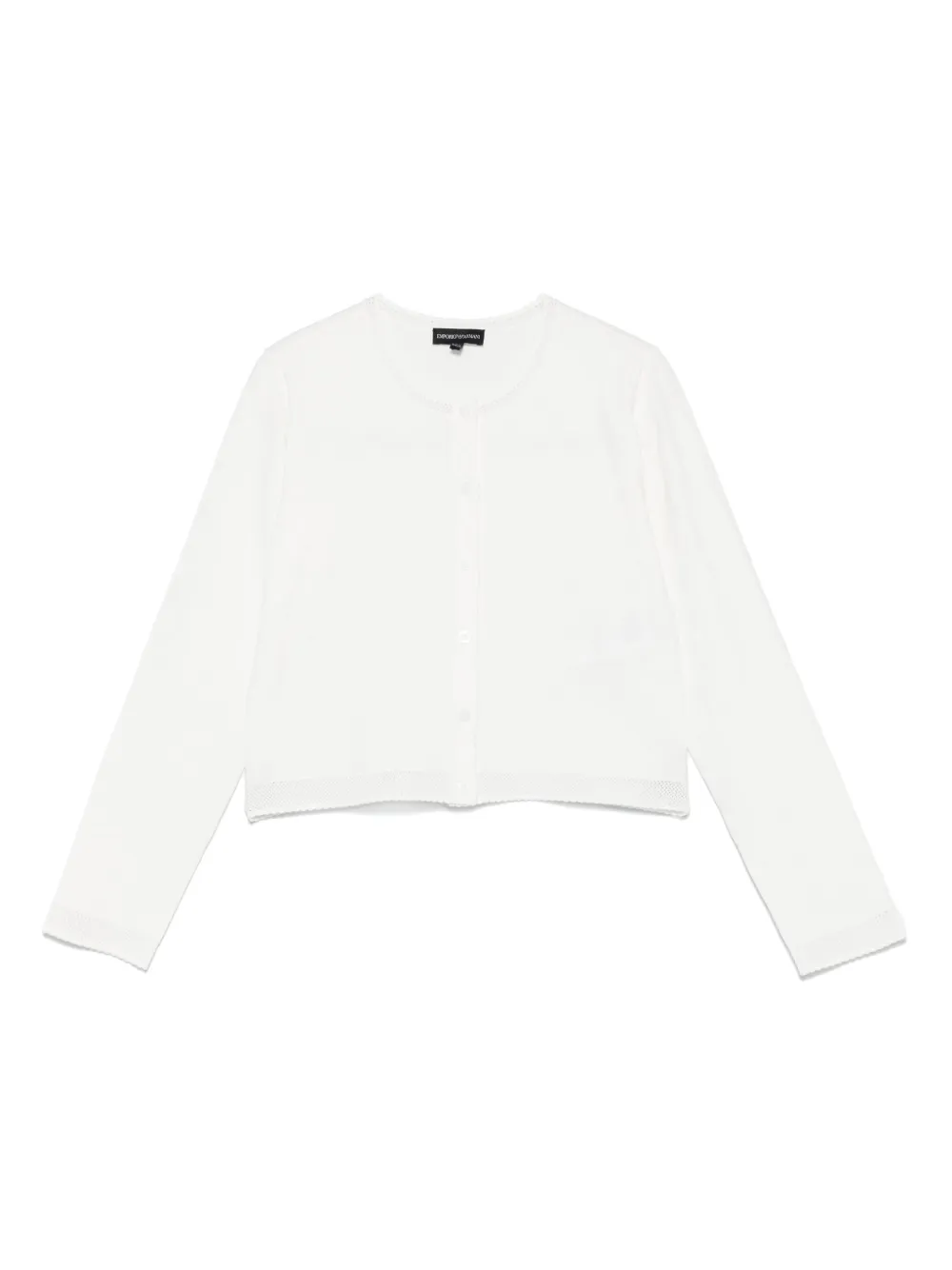 

Кардиган с жаккардовым логотипом Emporio Armani Kids, белый