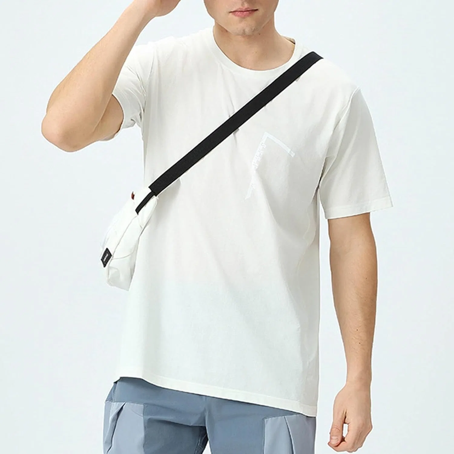 Мужская компрессионная футболка для тренировок с технологией Cool Dry, White — фото 3