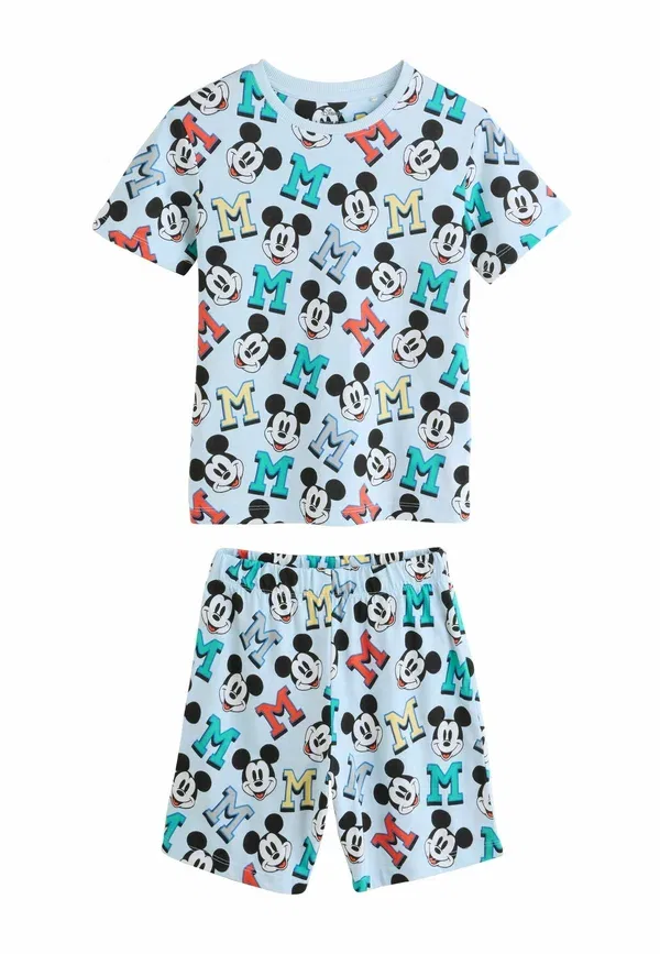 Пижамный комплект из 3 предметов, хлопок, Regular fit Mickey Mouse, Next, красный, синий, кремовый — фото 4