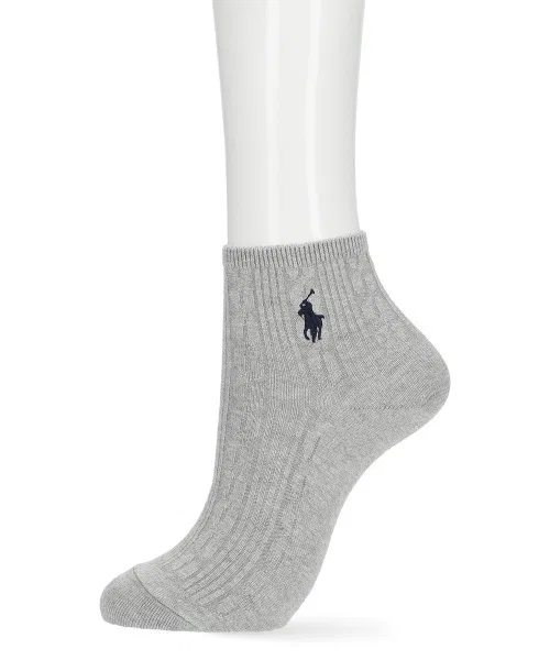 Женские носки с вышивкой логотипа POLO RALPH LAUREN, серый — фото 4