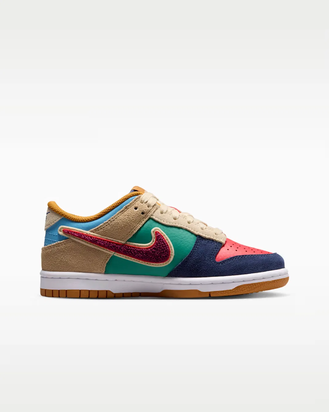 Кроссовки для детей постарше Nike Dunk Low, Midnight Navy/Green Noise/Linen/Speed Red — фото 3