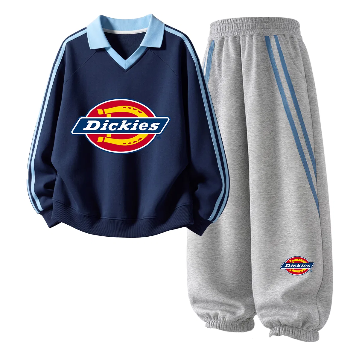 Детский спортивный комплект с поло-воротником Dickies, Navy Blue/Heather Gray