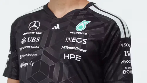 Мужская приталенная футболка-джерси Mercedes - AMG Petronas Formula 1 Team Driver Jersey Adidas Performance, черный — фото 2