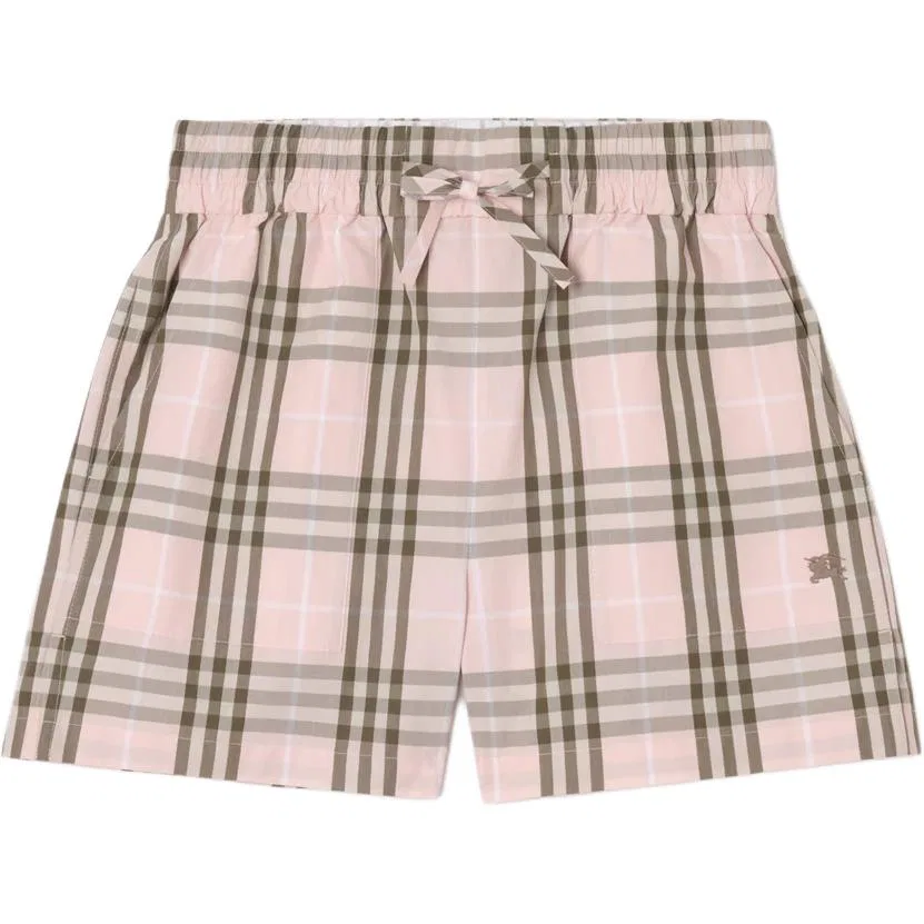 Женские шорты с принтом в клетку на кулиске Burberry, Pink