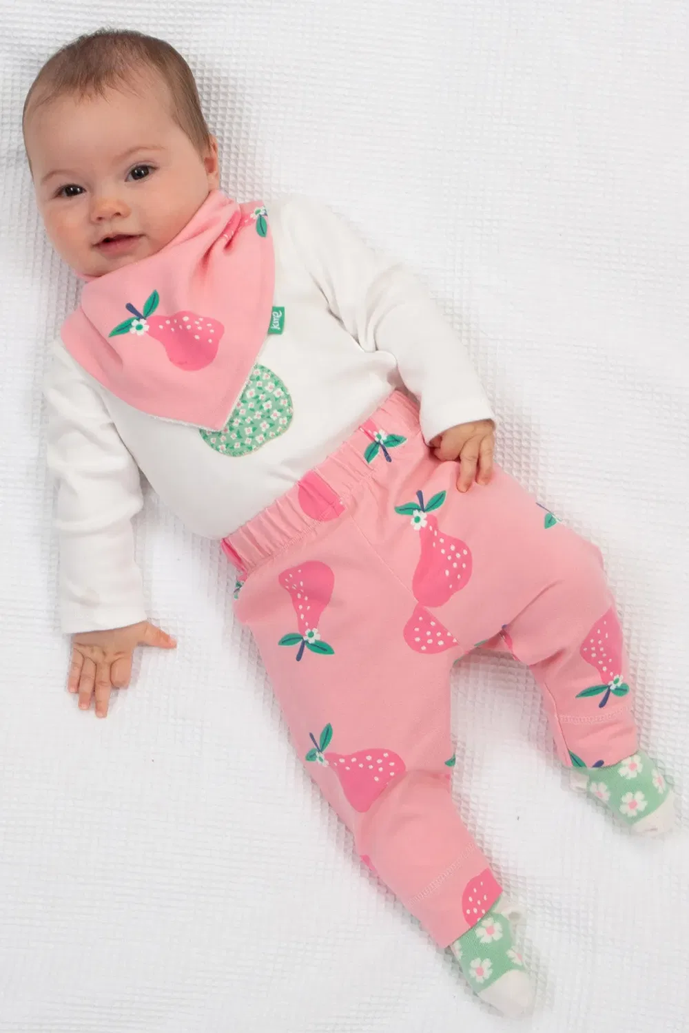 Детские леггинсы из органического хлопка с принтом Baby Pear-fect Kite, Pink — фото 2