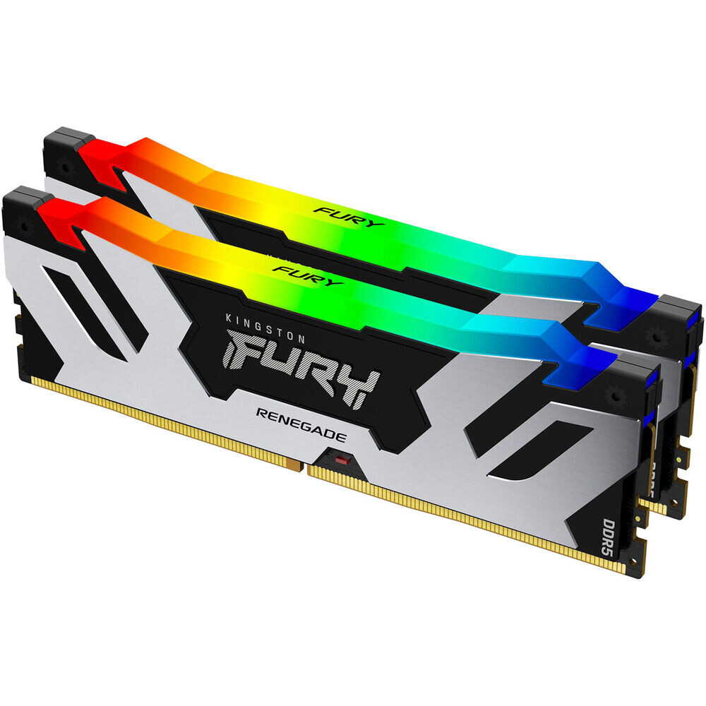 

Модуль памяти Kingston FURY Renegade 64Гб(2x32 Гб), 6000 МГц, DDR5, KF560C32RSAK2-64, черный