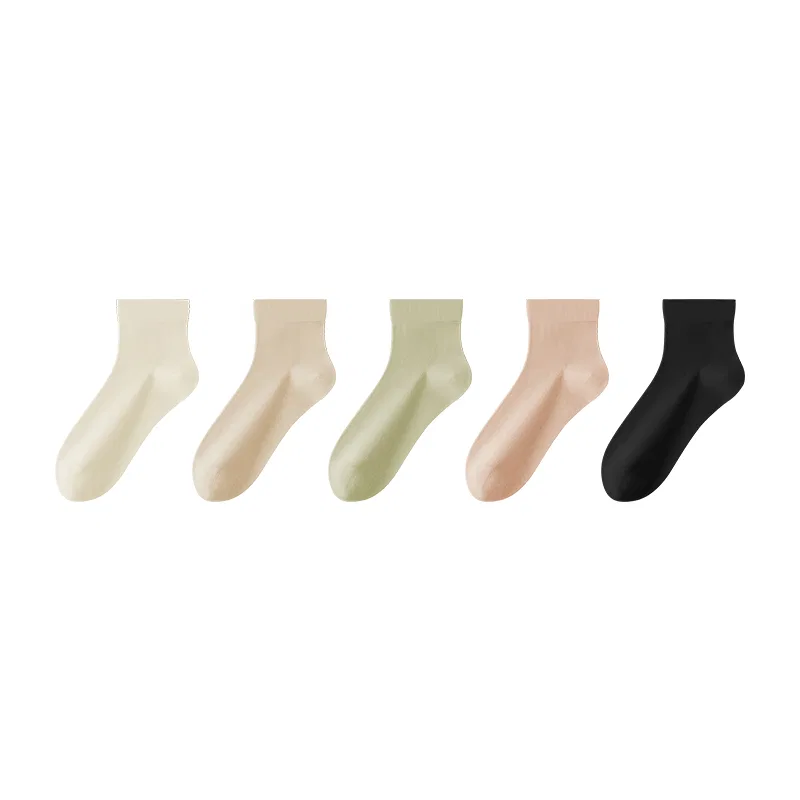 Детские носки с принтом MINISO, Milk White+Beige+Light Green+Light Pink+Black