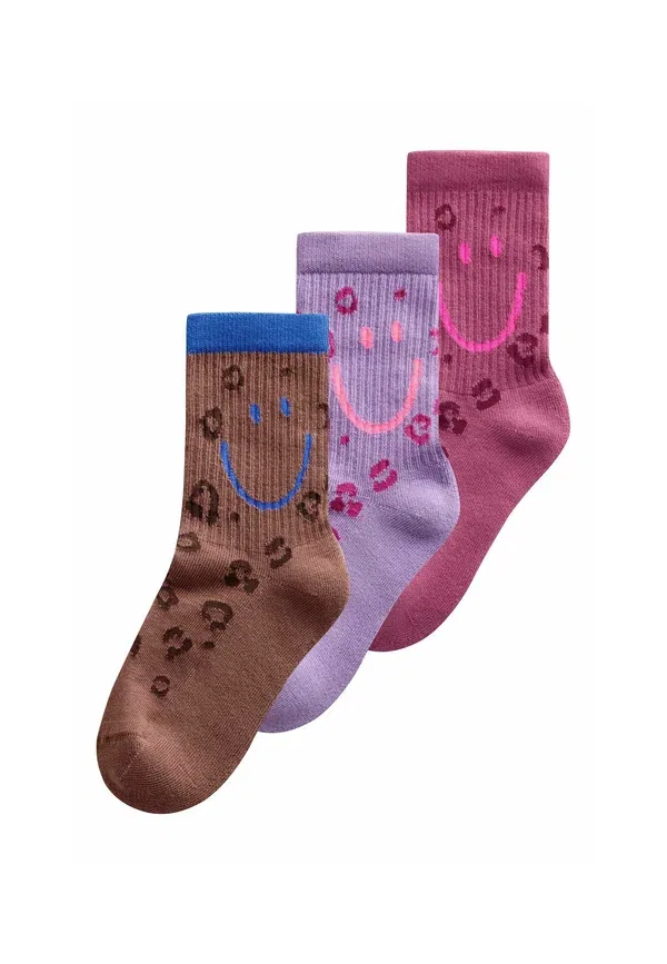 Носки комплект 3 пары Animal print Smiley Next purple and red, красный/фиолетовый
