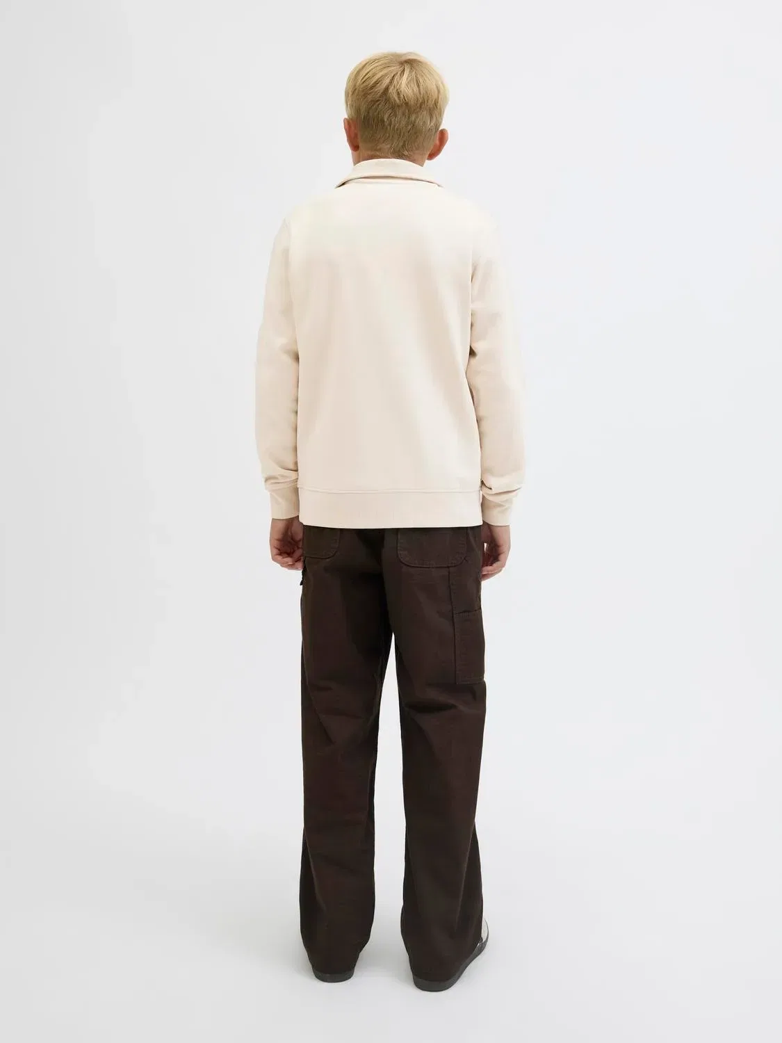 Свитшот на молнии Jjesoho Quarter-Zip Jack & Jones Junior, бежевый — фото 3