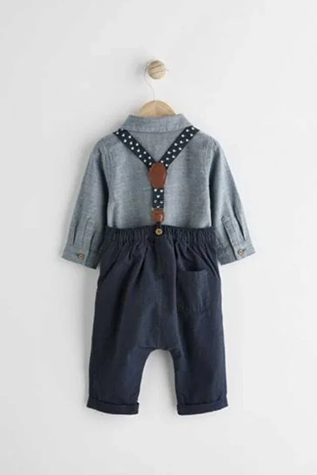 Детский комплект для мальчиков хлопковый с принтом Next Baby, Navy Blue — фото 2