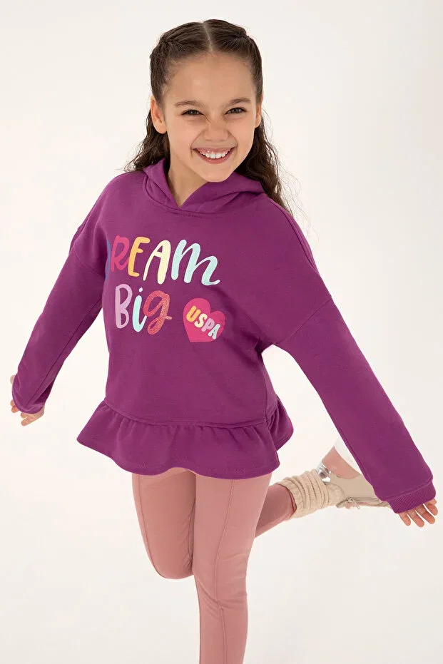 Детские свитшот для девочек с капюшоном U.S. Polo Assn., Violet