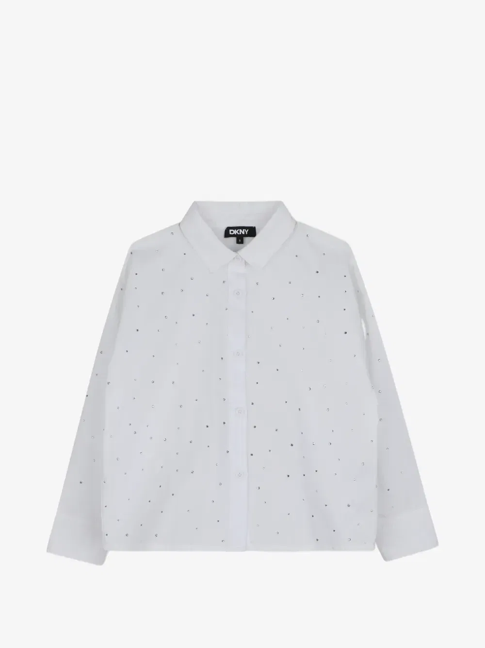 Рубашка с кристаллами DKNY Kids, белый