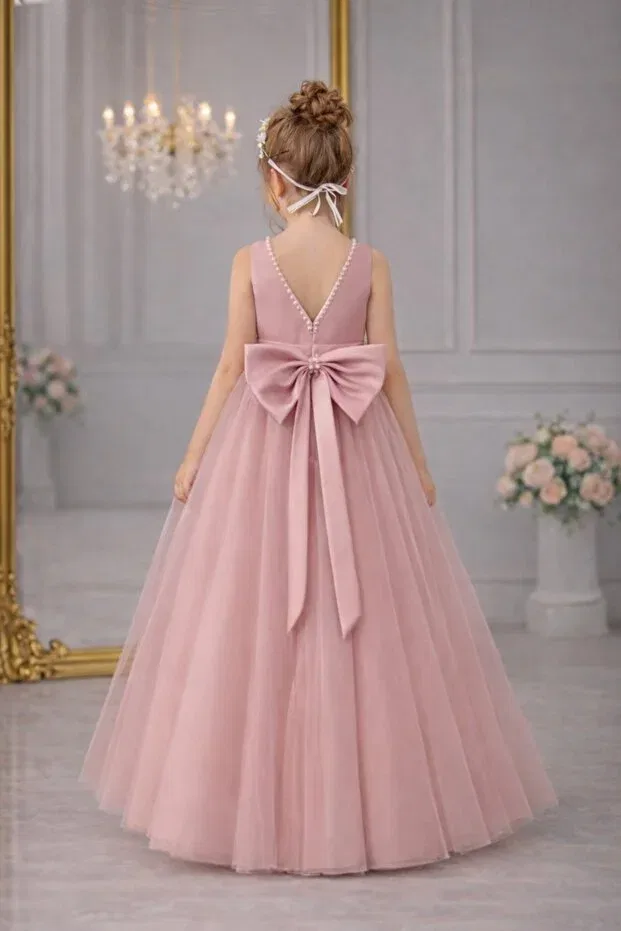 Детское платье для девочек с принтом Party Suneh, Powder Pink — фото 3
