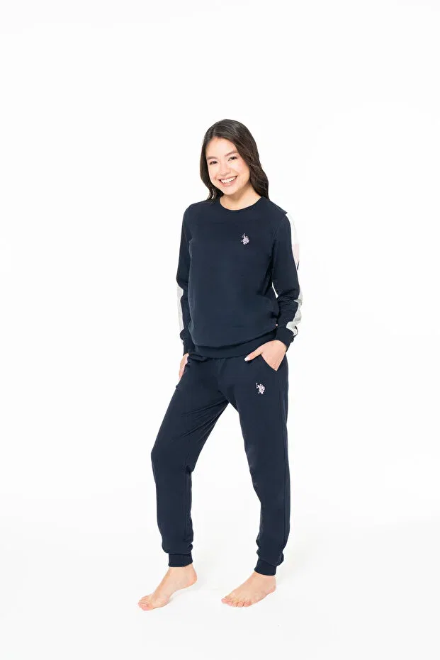 Женский хлопковый комплект пижам с принтом U.S. Polo Assn., Navy Blue — фото 2