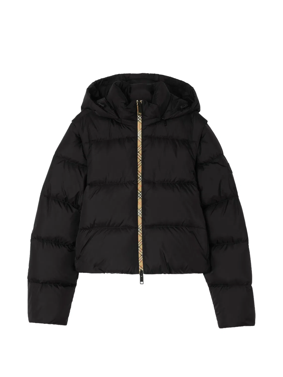 Пуховик в клетку Burberry, черный