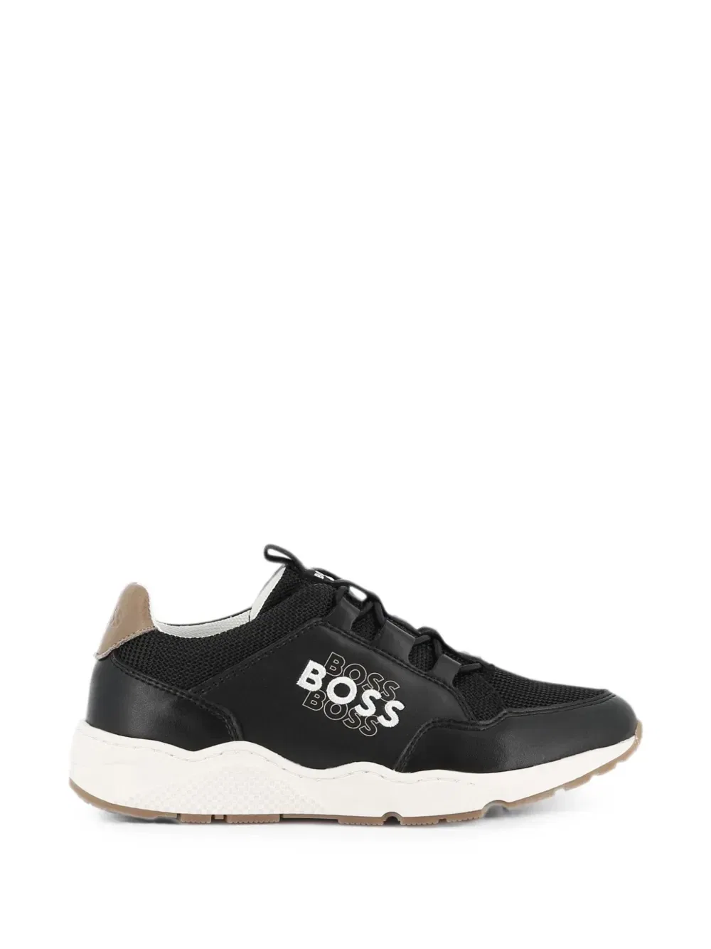 Кроссовки с панелями и логотипом Boss Kidswear, черный — фото 2