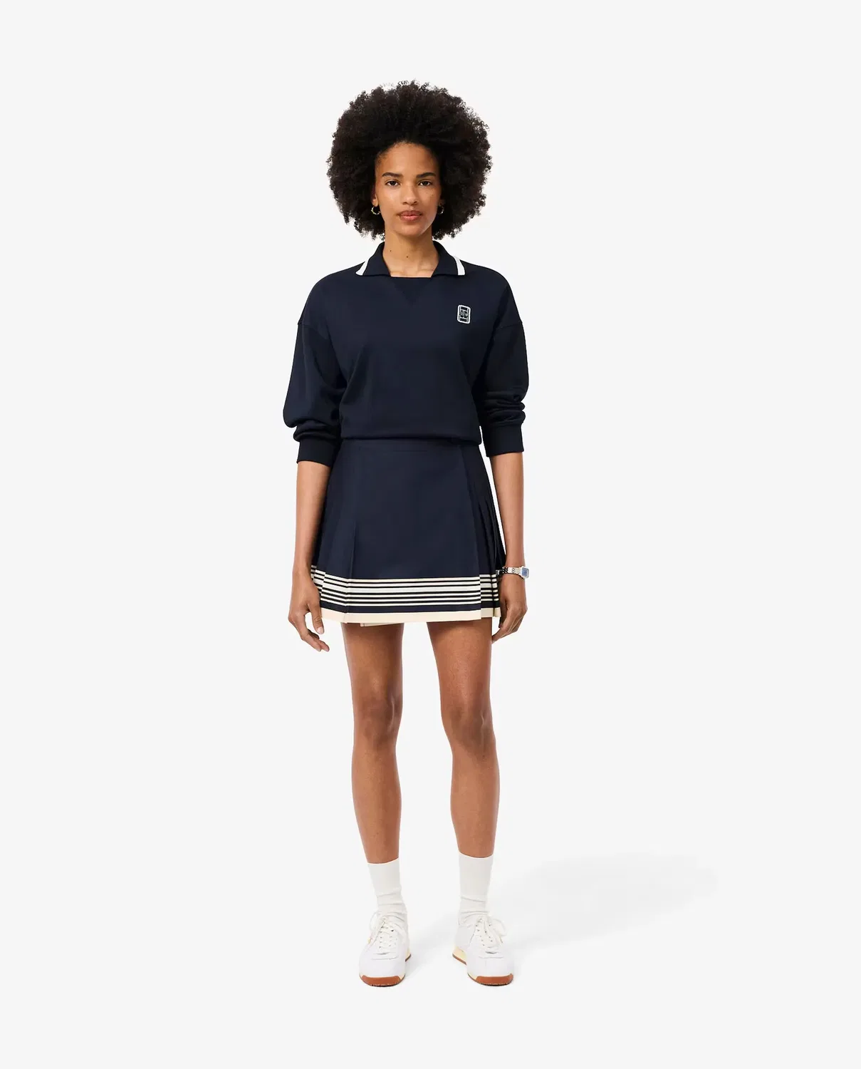 Юбка Lacoste Burdeos плиссе, 100% хлопок, бордовый