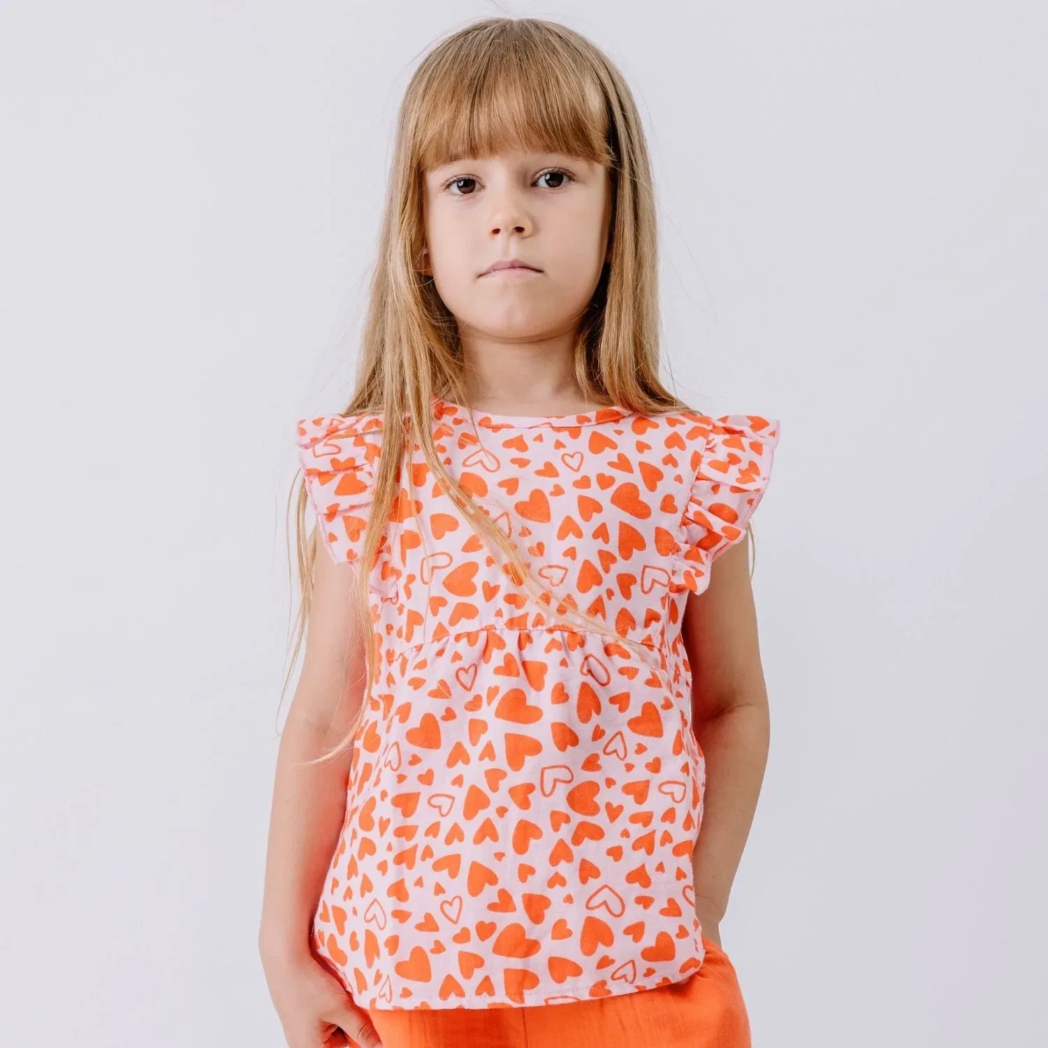 Блузка с принтом Little Big Hearts Walkiddy, белый