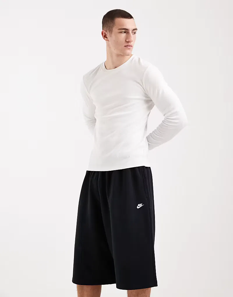 Флисовые шорты Nike Club French Terry оверсайз, черный