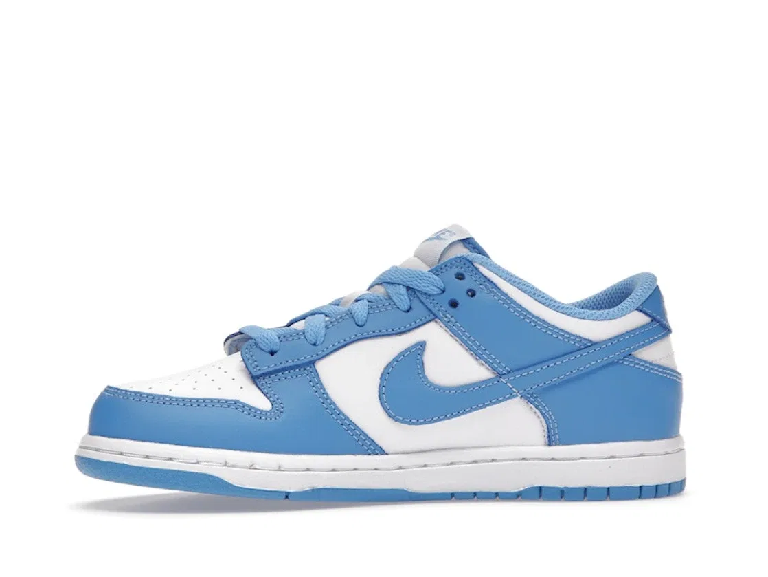 Детские кроссовки с принтом Nike Dunk Low Nike, White/University Blue-White — фото 3