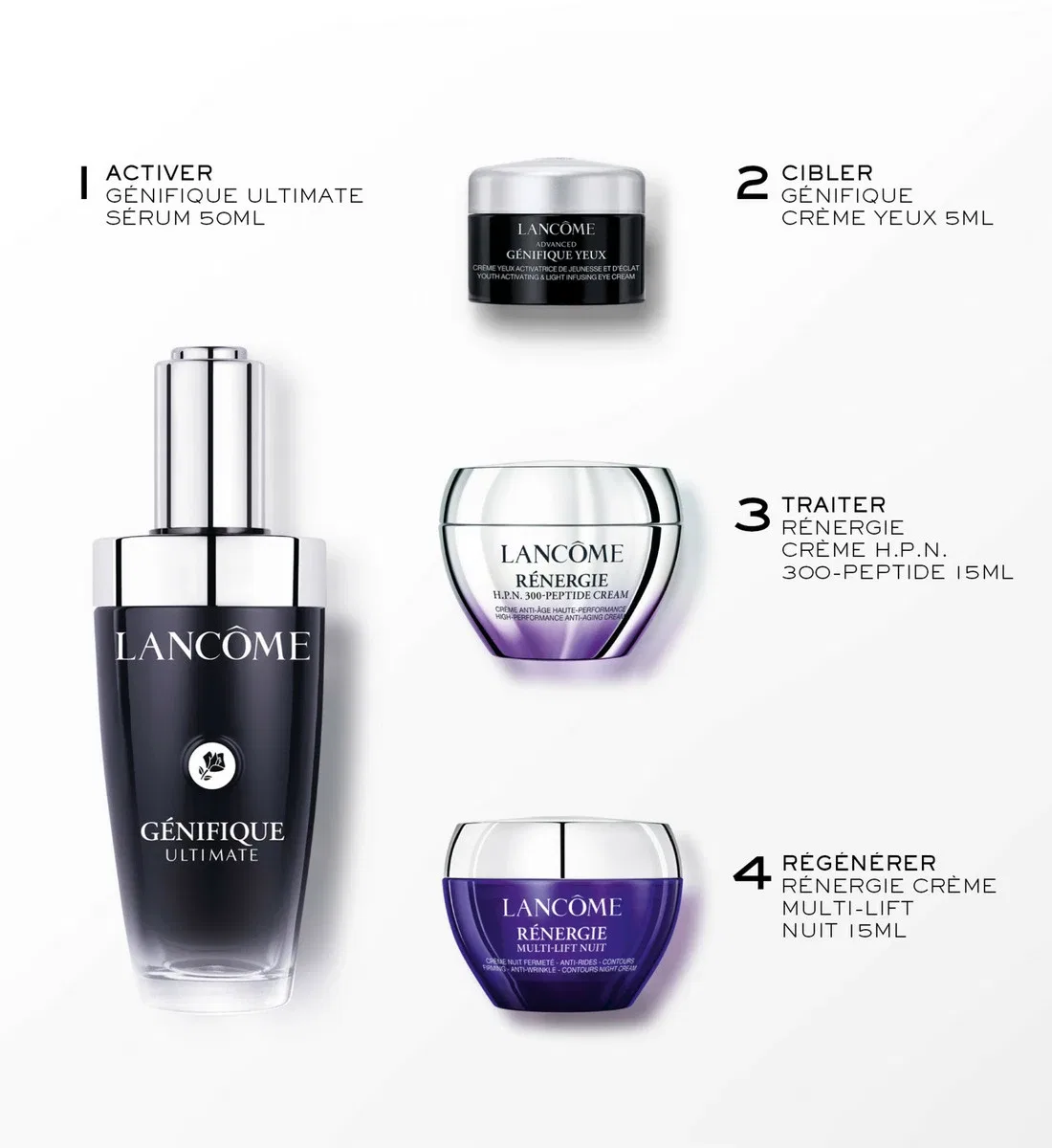 Набор омолаживающих сывороток для лица, активирующих сияние Lancôme, черный — фото 2