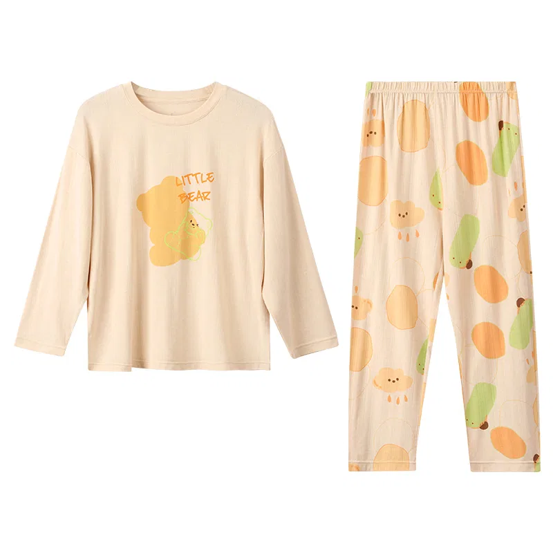 Детский комплект домашней одежды с длинным рукавом Red Bean, Light Apricot