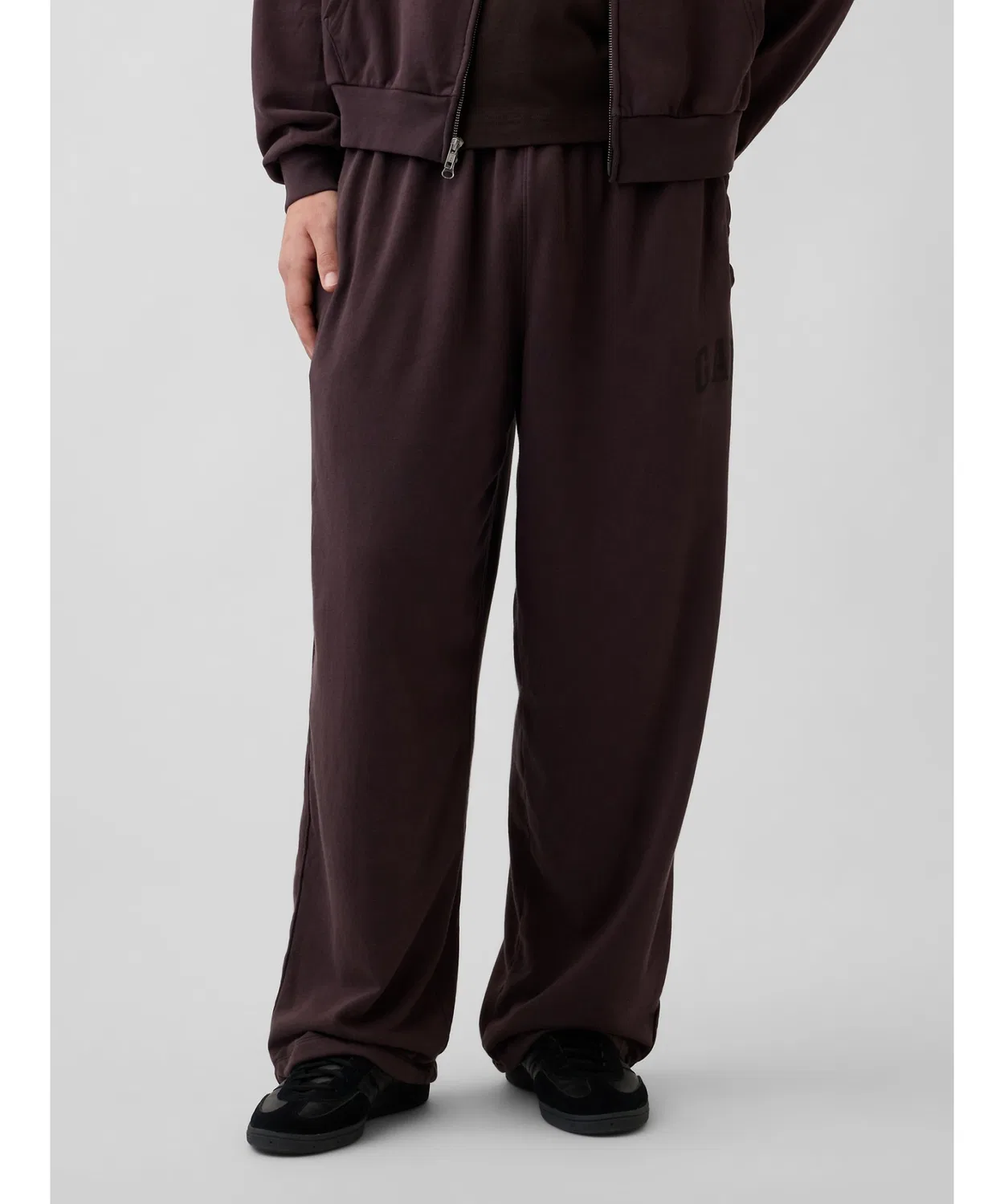 Мужские широкие спортивные брюки с логотипом Vintage Soft GAP, коричневые