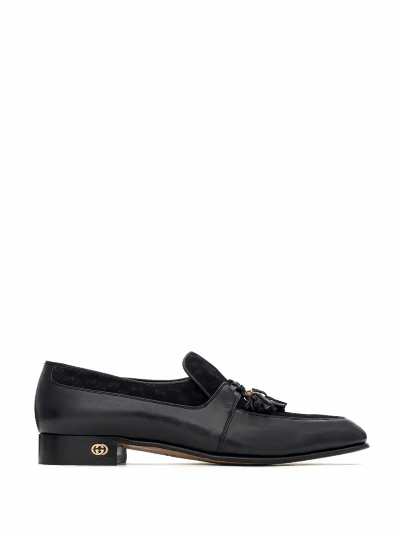 

Кожаные лоферы с монограммой Gucci