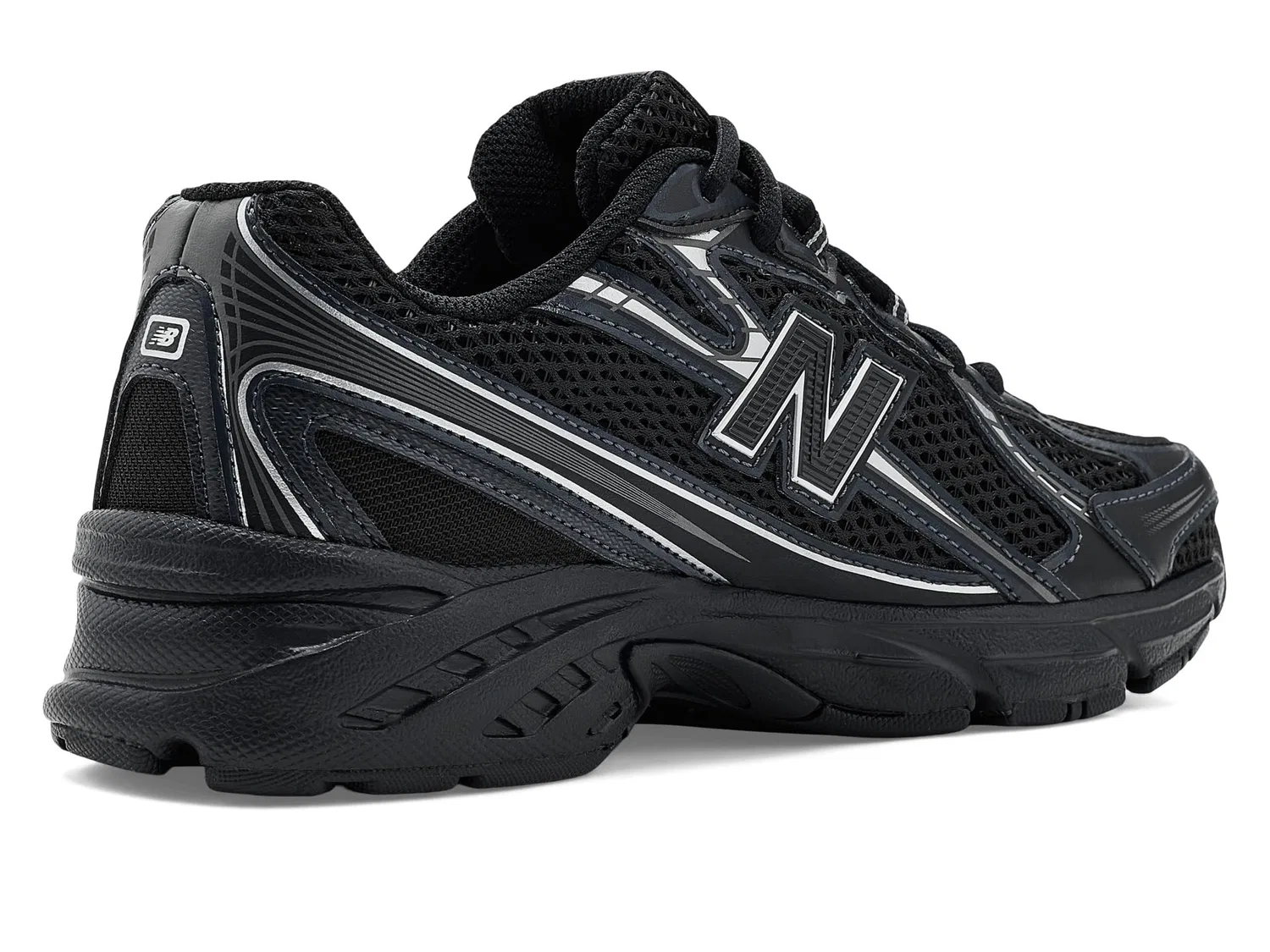 Кроссовки 740 Lace (для маленьких и больших детей) New Balance Kids, Black/Silver Metallic — фото 4