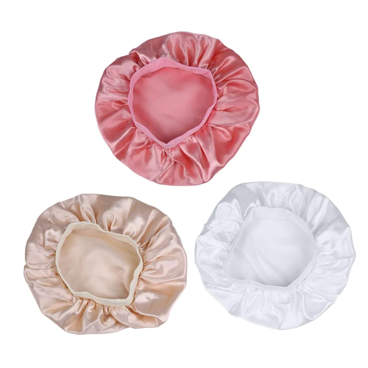 Шапочка для душа Satin, 3 шт, Healvian, 31x31 см, Champagne White — фото 3